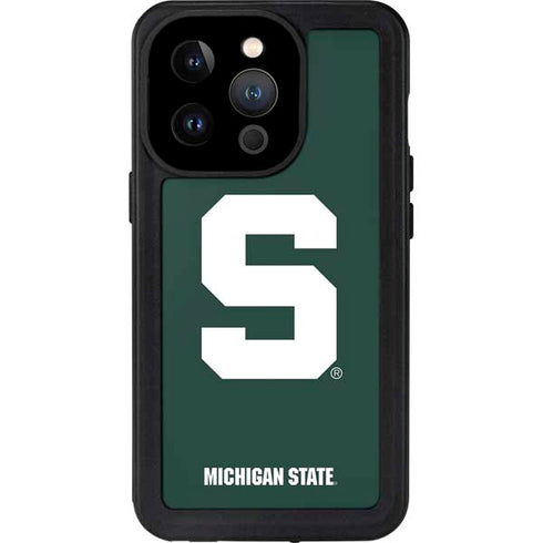 Michigan State University Spartans S iPhone 15 Pro Waterproof Case